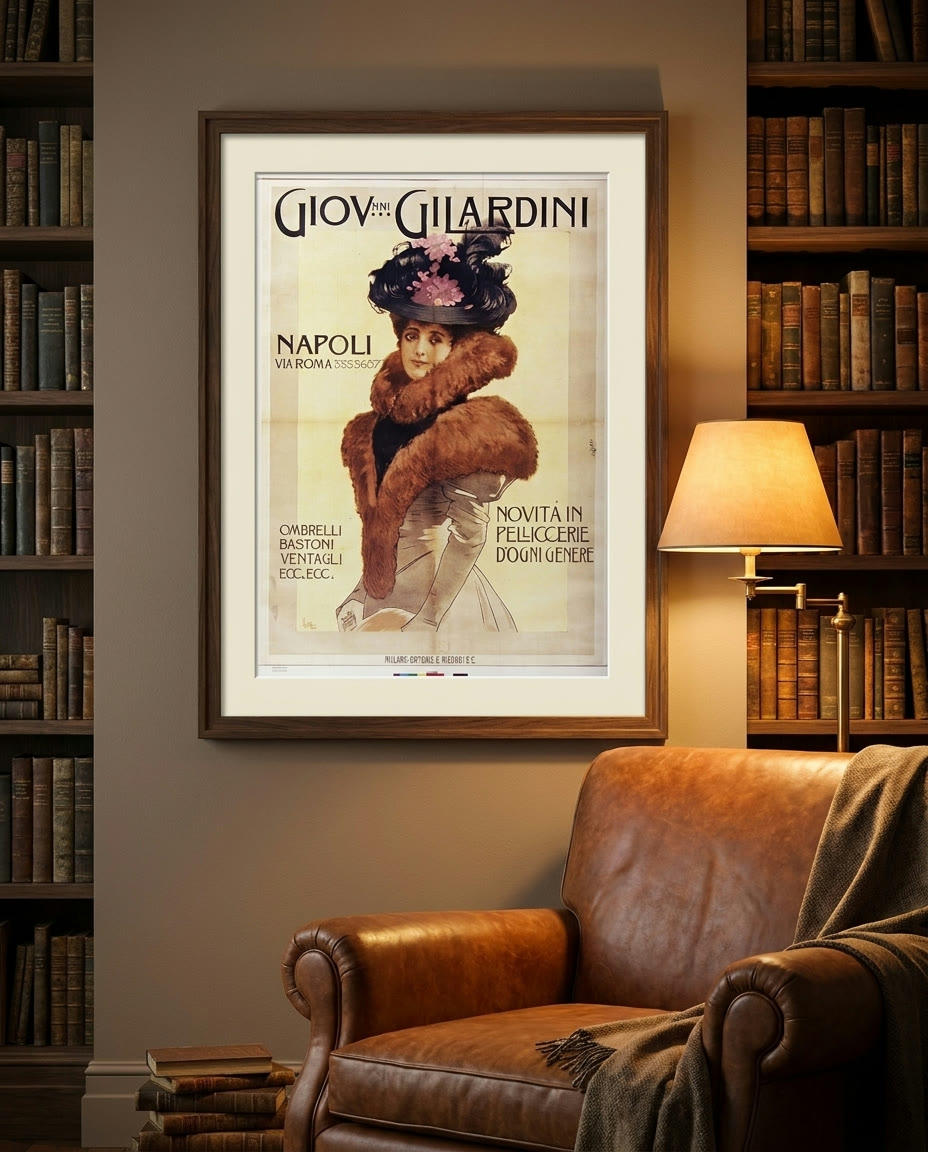 Giov(a)nni Gilardini, Napoli... Ombrelli, bastoni, ventagli, ecc. ecc., framed as an archival print on a wall
