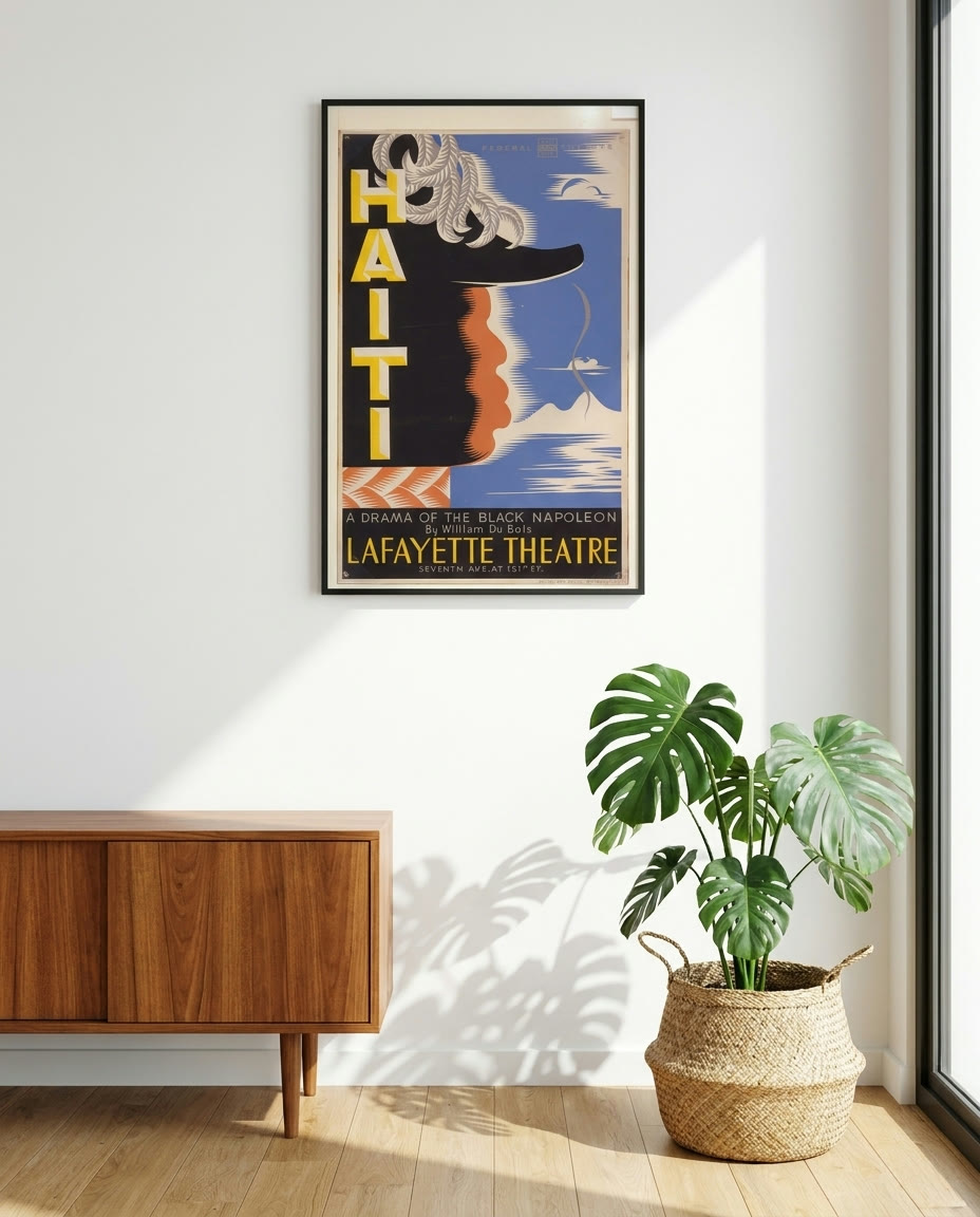 Haiti, a drama of the black Napoleon, by William Du Bois, Lafayette Theatre, framed as an archival print on a wall