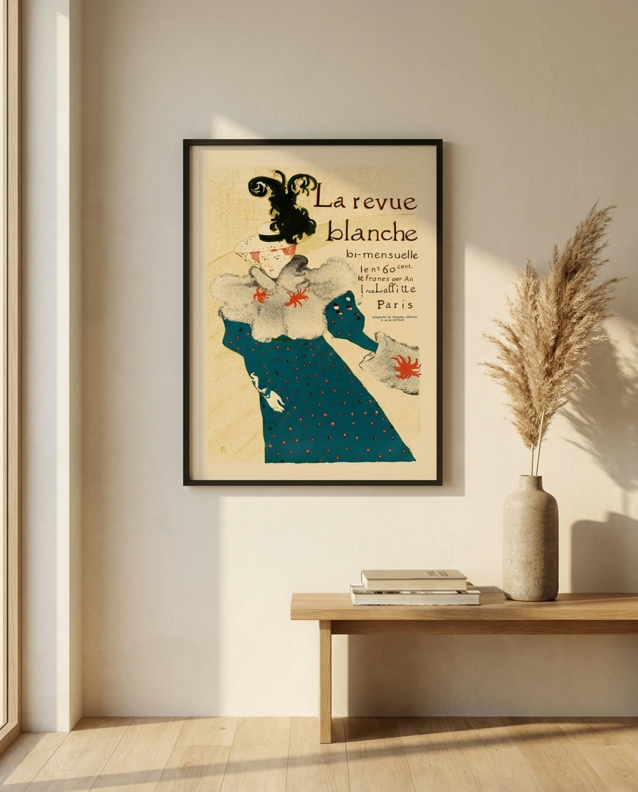 Maîtres de l'Affiche, Vol. 2, Plate 82 — Henri de Toulouse-Lautrec, framed as an archival print on a wall