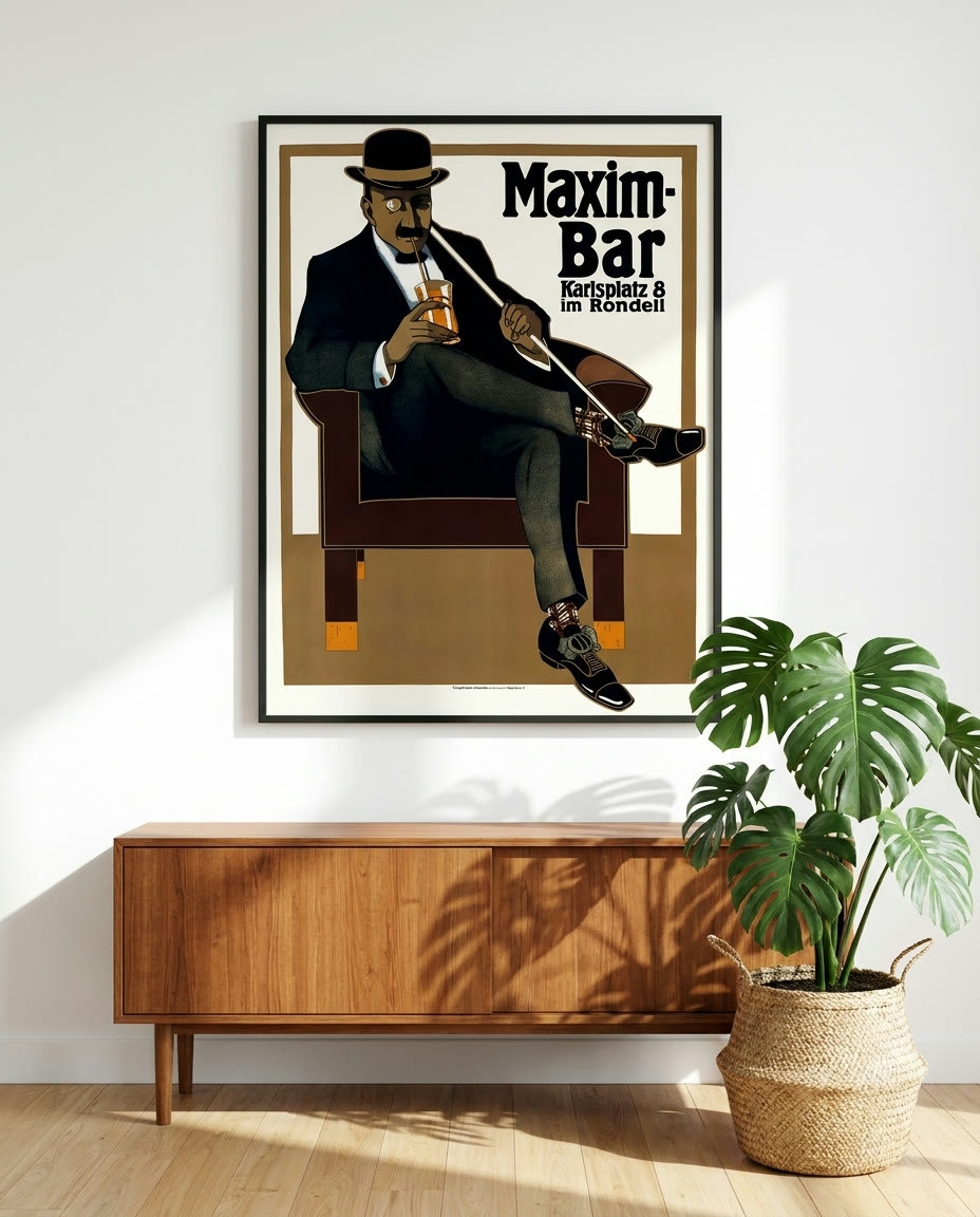 Maxim Bar, framed as an archival print on a wall